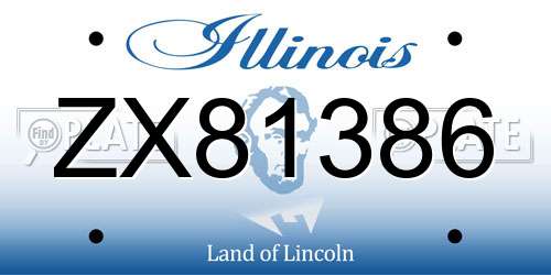 ZX81386 Illinois License Plate