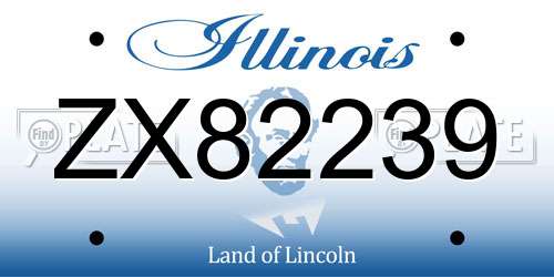 ZX82239 Illinois License Plate