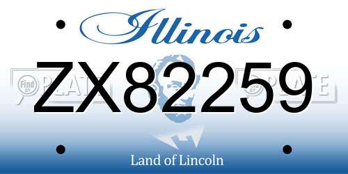 ZX82259 Illinois License Plate