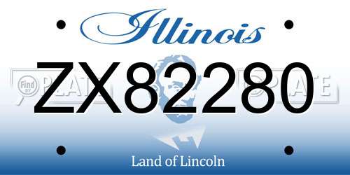 ZX82280 Illinois License Plate