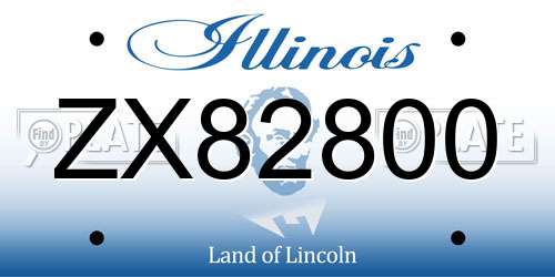 ZX82800 Illinois License Plate