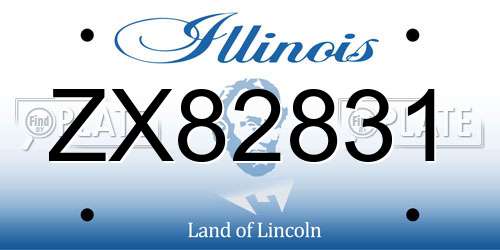 ZX82831 Illinois License Plate