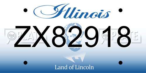 ZX82918 Illinois License Plate