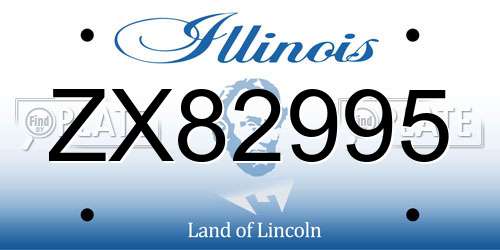 ZX82995 Illinois License Plate
