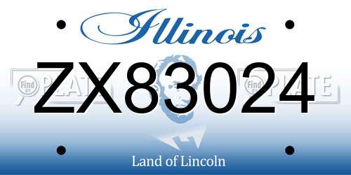 ZX83024 Illinois License Plate