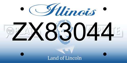 ZX83044 Illinois License Plate