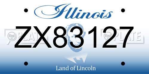 ZX83127 Illinois License Plate
