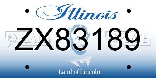ZX83189 Illinois License Plate