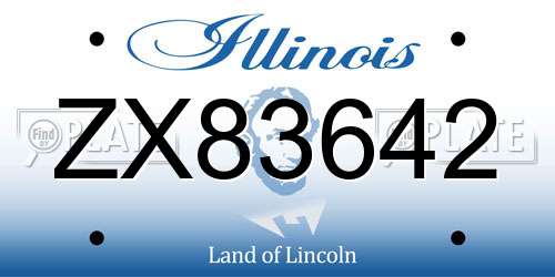 ZX83642 Illinois License Plate
