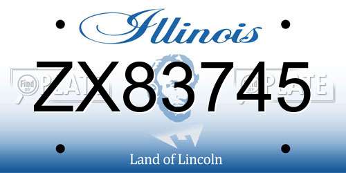 ZX83745 Illinois License Plate