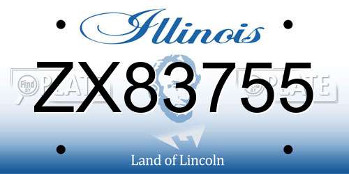 ZX83755 Illinois License Plate