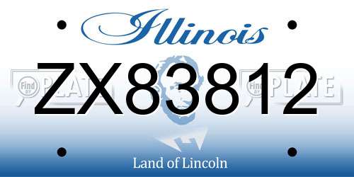 ZX83812 Illinois License Plate