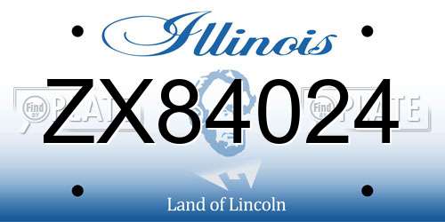 ZX84024 Illinois License Plate