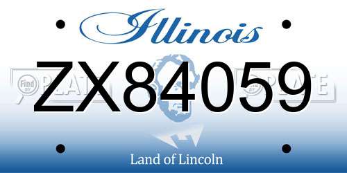 ZX84059 Illinois License Plate