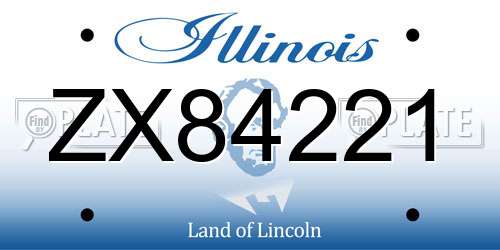ZX84221 Illinois License Plate
