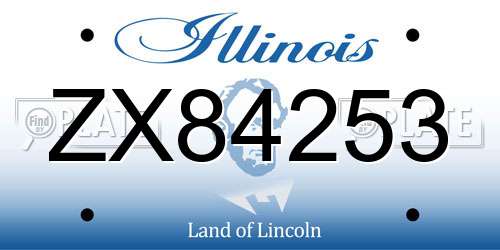 ZX84253 Illinois License Plate