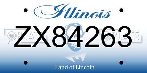 ZX84263 Illinois License Plate