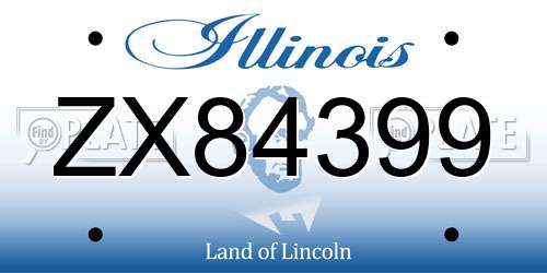 ZX84399 Illinois License Plate