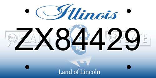 ZX84429 Illinois License Plate