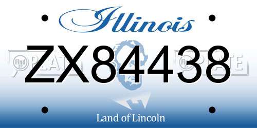 ZX84438 Illinois License Plate