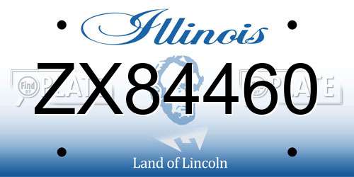 ZX84460 Illinois License Plate