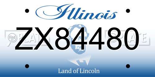 ZX84480 Illinois License Plate