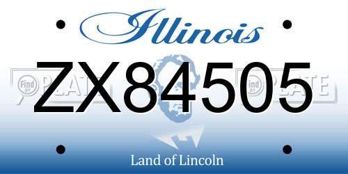 ZX84505 Illinois License Plate