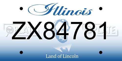 ZX84781 Illinois License Plate