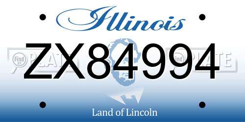 ZX84994 Illinois License Plate