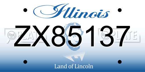 ZX85137 Illinois License Plate
