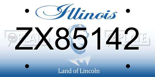 ZX85142 Illinois License Plate
