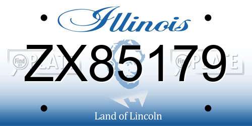 ZX85179 Illinois License Plate