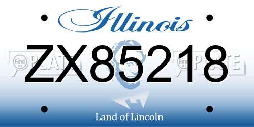 ZX85218 Illinois License Plate