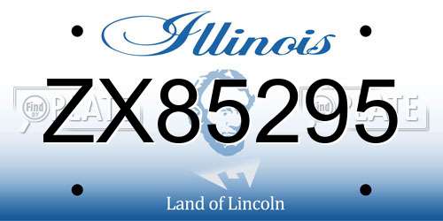 ZX85295 Illinois License Plate