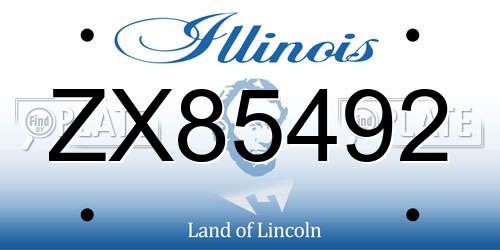 ZX85492 Illinois License Plate