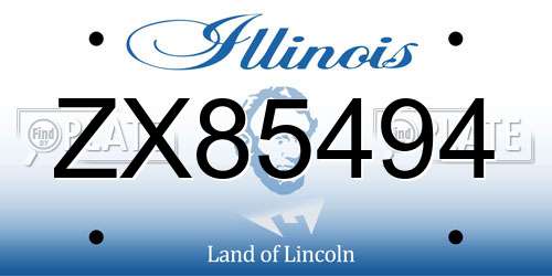 ZX85494 Illinois License Plate