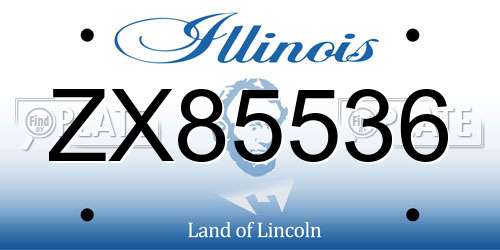 ZX85536 Illinois License Plate