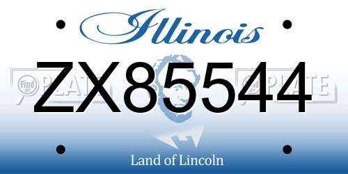ZX85544 Illinois License Plate