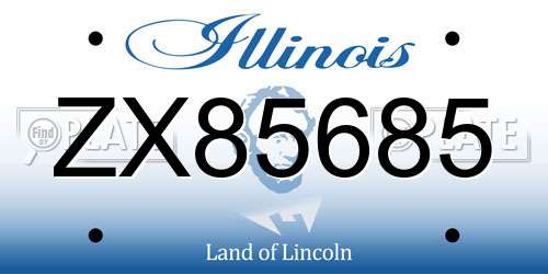 ZX85685 Illinois License Plate
