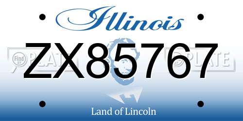 ZX85767 Illinois License Plate