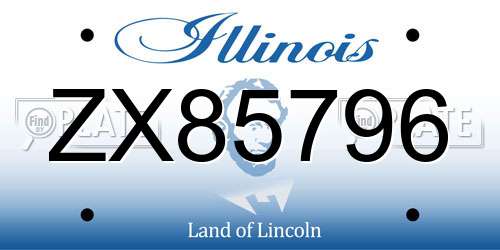 ZX85796 Illinois License Plate