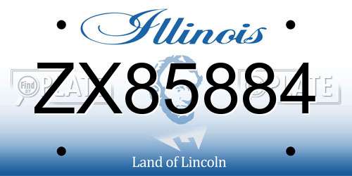 ZX85884 Illinois License Plate
