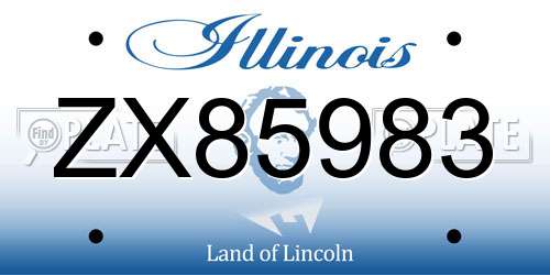 ZX85983 Illinois License Plate