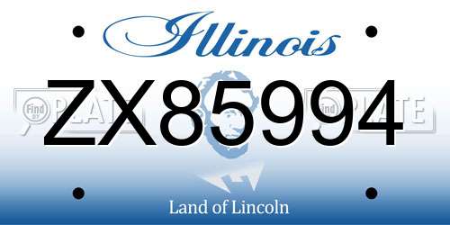 ZX85994 Illinois License Plate