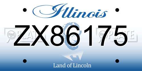 ZX86175 Illinois License Plate