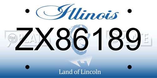 ZX86189 Illinois License Plate