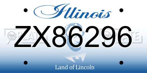 ZX86296 Illinois License Plate