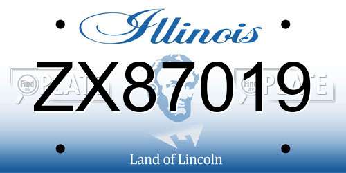 ZX87019 Illinois License Plate