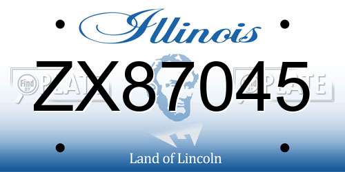 ZX87045 Illinois License Plate