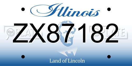 ZX87182 Illinois License Plate